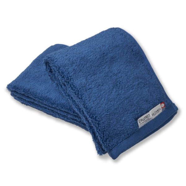 2 Pcs Imabari Towel Brand Certified Face Towel [Su-Towel+Plus] Japan Made 100% Cotton Antiviral Antibacterial Washable Peacock Blue Room Drying Odor Countermeasure For Sale
