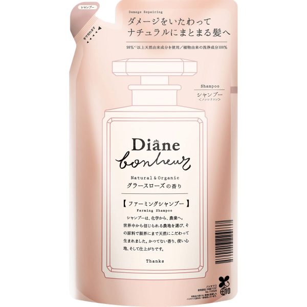 Diane Bonheur Japan Damage Repair Shampoo Refill [Grasse Rose Fragrance] 400Ml Fashion