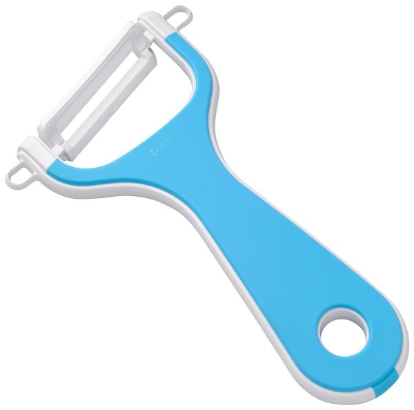 Kyocera Ceramic Peeler Japan - No Rust Easy Clean Diagonal Blade Long-Lasting Sharpness Rubber Handle Bleach Ok - Cp-Na10X-Bu Supply