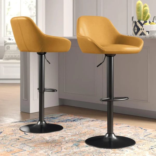 Thibodeaux Swivel Adjustable Height Bar Stool (Set of 2) Online Sale - Image 2