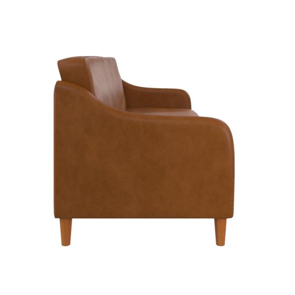 Adreanna 77   Faux Leather Round Arm Sleeper Online Hot Sale - Image 2