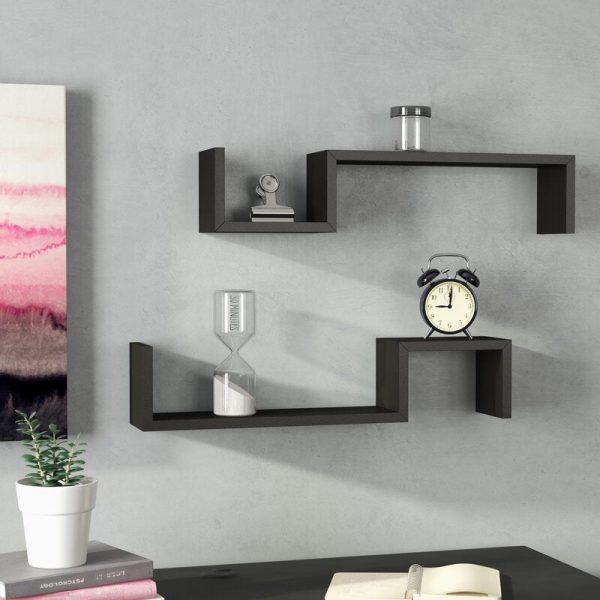 Taylorsville 2 Piece Floating Shelf Set (Set of 2) For Sale