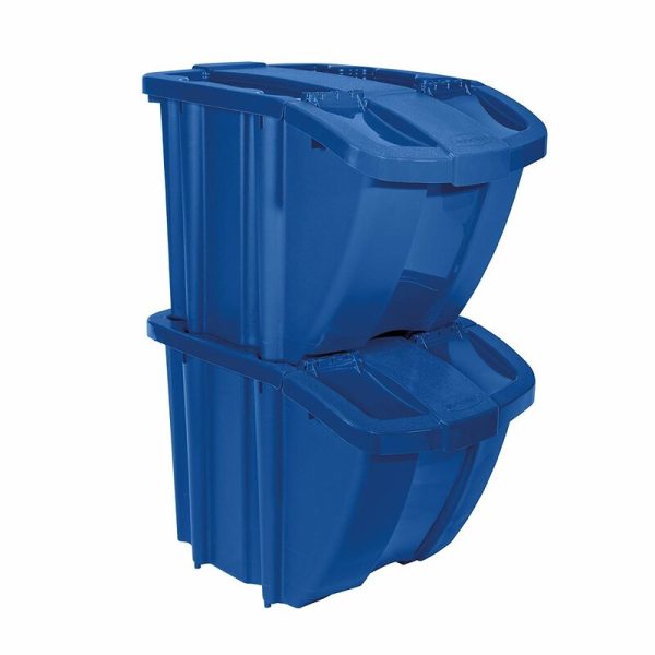 Stacking 18 Gallon Recycling Bin, (Set of 2) For Discount