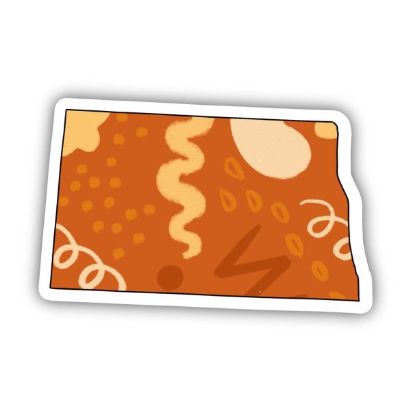 North Dakota Orange Abstract Sticker Hot on Sale