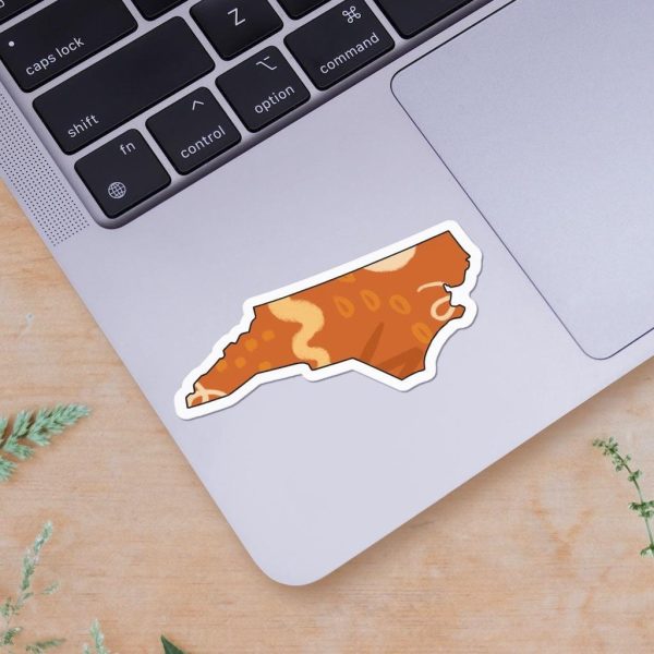 North Carolina Orange Abstract Sticker For Discount - Image 2